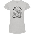 Funny Palaeontology Finding Fossils is My Cardio Womens Petite Cut T-Shirt Sports Grey