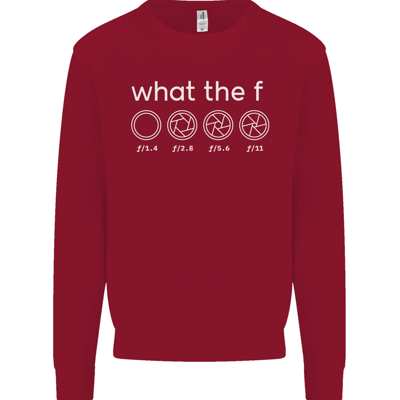 Funny Photographer F Stop Camera Photography Kids Sweatshirt Jumper Red