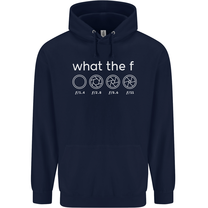 Funny Photographer F Stop Camera Photography Mens 80% Cotton Hoodie Navy Blue