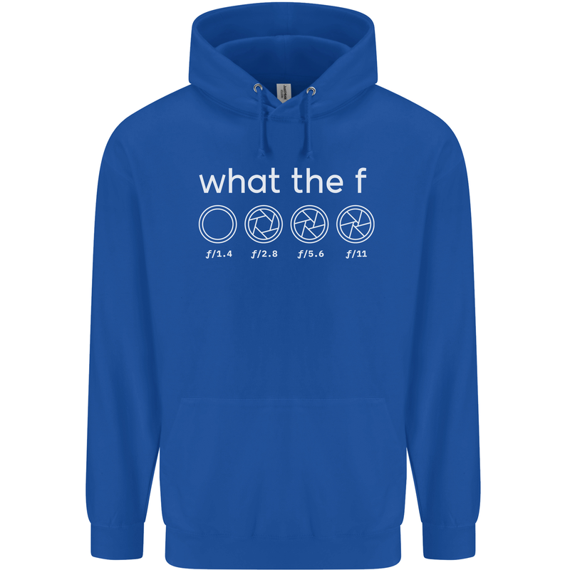 Funny Photographer F Stop Camera Photography Mens 80% Cotton Hoodie Royal Blue