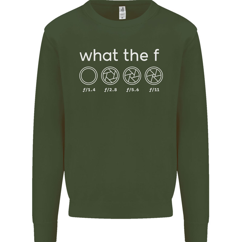 Funny Photographer F Stop Camera Photography Mens Sweatshirt Jumper Forest Green