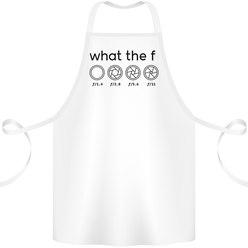 Funny Photography F Stop Camera Lense Cotton Apron 100% Organic White