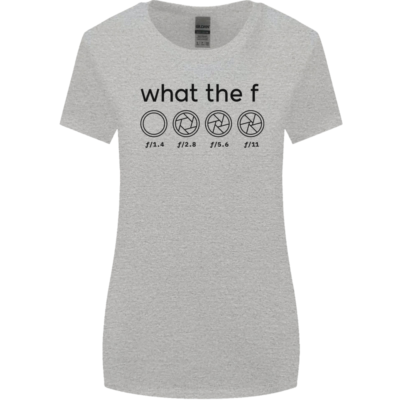Funny Photography F Stop Camera Lense Womens Wider Cut T-Shirt Sports Grey
