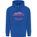 Funny Relaxing Sloth Childrens Kids Hoodie Royal Blue