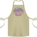 Funny Relaxing Sloth Cotton Apron 100% Organic Khaki
