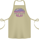 Funny Relaxing Sloth Cotton Apron 100% Organic Khaki