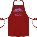 Funny Relaxing Sloth Cotton Apron 100% Organic Maroon
