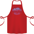 Funny Relaxing Sloth Cotton Apron 100% Organic Red