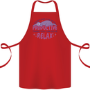 Funny Relaxing Sloth Cotton Apron 100% Organic Red