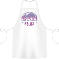 Funny Relaxing Sloth Cotton Apron 100% Organic White