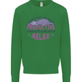 Funny Relaxing Sloth Kids Sweatshirt Jumper Irish Green