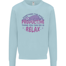 Funny Relaxing Sloth Kids Sweatshirt Jumper Light Blue