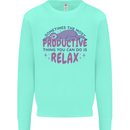 Funny Relaxing Sloth Kids Sweatshirt Jumper Peppermint