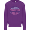 Funny Relaxing Sloth Kids Sweatshirt Jumper Purple