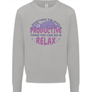 Funny Relaxing Sloth Kids Sweatshirt Jumper Sports Grey