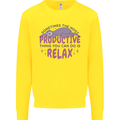 Funny Relaxing Sloth Kids Sweatshirt Jumper Yellow