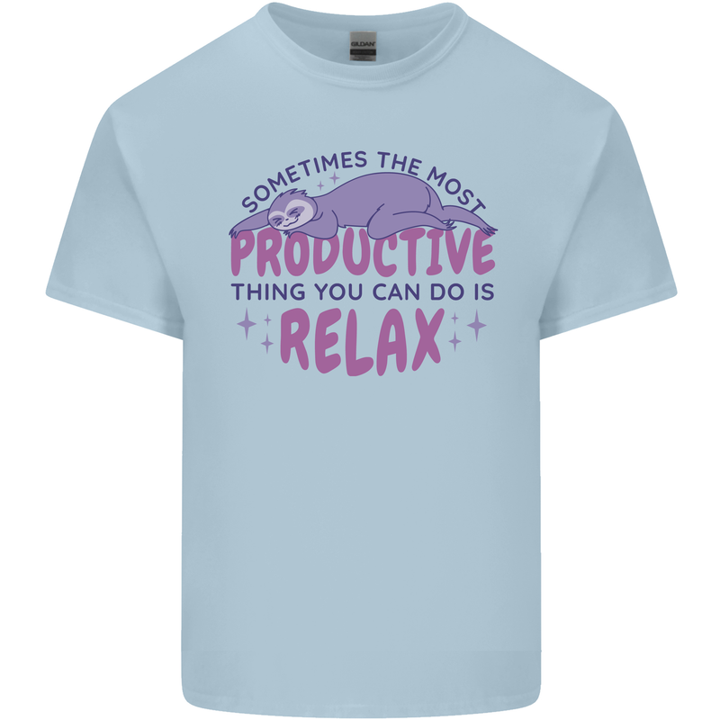 Funny Relaxing Sloth Kids T-Shirt Childrens Light Blue