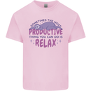 Funny Relaxing Sloth Kids T-Shirt Childrens Light Pink
