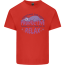 Funny Relaxing Sloth Kids T-Shirt Childrens Red