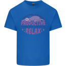 Funny Relaxing Sloth Kids T-Shirt Childrens Royal Blue