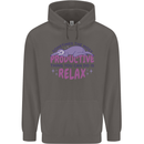 Funny Relaxing Sloth Mens 80% Cotton Hoodie Charcoal