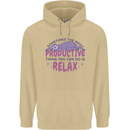 Funny Relaxing Sloth Mens 80% Cotton Hoodie Sand