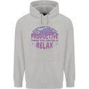 Funny Relaxing Sloth Mens 80% Cotton Hoodie Sports Grey