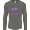 Funny Relaxing Sloth Mens Long Sleeve T-Shirt Charcoal
