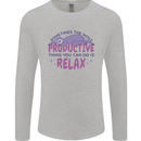 Funny Relaxing Sloth Mens Long Sleeve T-Shirt Sports Grey