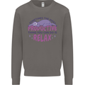 Funny Relaxing Sloth Mens Sweatshirt Jumper Charcoal