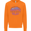 Funny Relaxing Sloth Mens Sweatshirt Jumper Orange