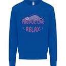 Funny Relaxing Sloth Mens Sweatshirt Jumper Royal Blue