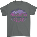 Funny Relaxing Sloth Mens T-Shirt 100% Cotton Charcoal