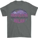Funny Relaxing Sloth Mens T-Shirt 100% Cotton Charcoal