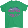 Funny Relaxing Sloth Mens T-Shirt 100% Cotton Irish Green