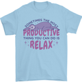 Funny Relaxing Sloth Mens T-Shirt 100% Cotton Light Blue