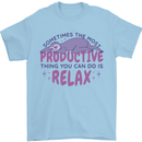 Funny Relaxing Sloth Mens T-Shirt 100% Cotton Light Blue