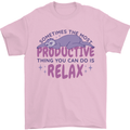 Funny Relaxing Sloth Mens T-Shirt 100% Cotton Light Pink