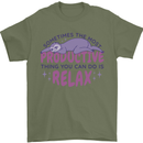 Funny Relaxing Sloth Mens T-Shirt 100% Cotton Military Green
