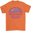 Funny Relaxing Sloth Mens T-Shirt 100% Cotton Orange