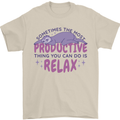 Funny Relaxing Sloth Mens T-Shirt 100% Cotton Sand