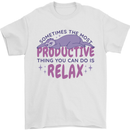 Funny Relaxing Sloth Mens T-Shirt 100% Cotton White