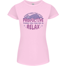 Funny Relaxing Sloth Womens Petite Cut T-Shirt Light Pink