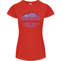 Funny Relaxing Sloth Womens Petite Cut T-Shirt Red