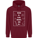 Funny Science RXN E- LOL ROFL XD P+ Geek Childrens Kids Hoodie Maroon