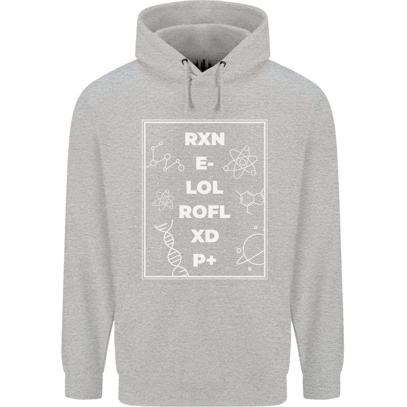 Funny Science RXN E- LOL ROFL XD P+ Geek Childrens Kids Hoodie Sports Grey