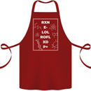 Funny Science RXN E- LOL ROFL XD P+ Geek Cotton Apron 100% Organic Maroon