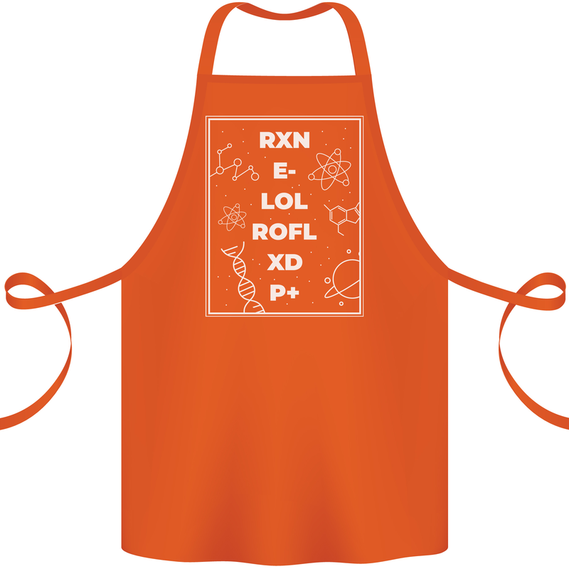 Funny Science RXN E- LOL ROFL XD P+ Geek Cotton Apron 100% Organic Orange