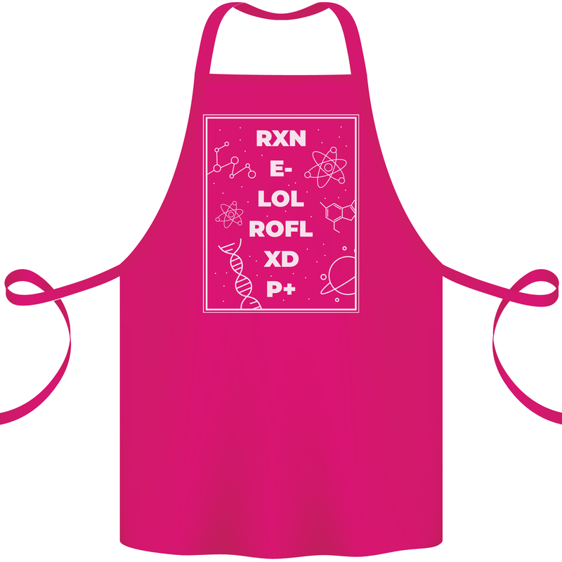 Funny Science RXN E- LOL ROFL XD P+ Geek Cotton Apron 100% Organic Pink