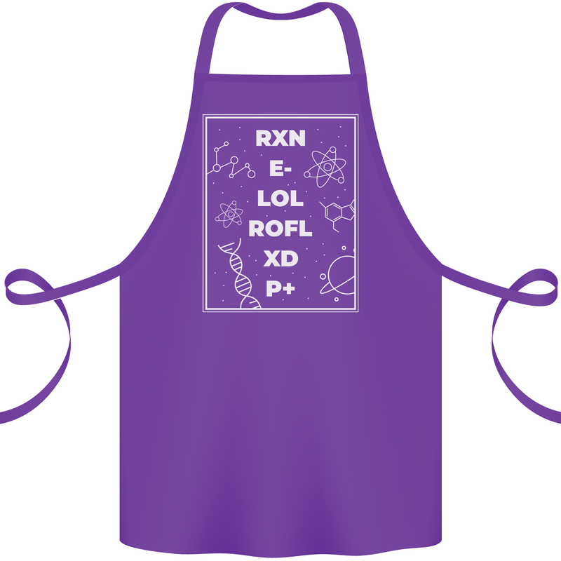 Funny Science RXN E- LOL ROFL XD P+ Geek Cotton Apron 100% Organic Purple